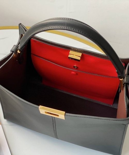 1:1 Replica Fendi Peekaboo X-Lite Tote Medium Black Bag For Woman 30cm/12in