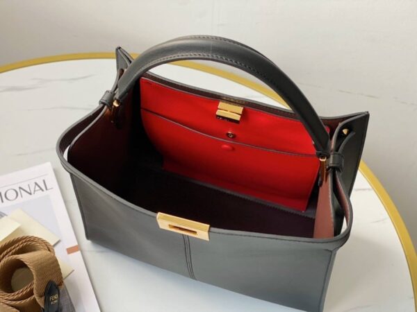 1:1 Replica Fendi Peekaboo X-Lite Tote Medium Black Bag For Woman 30cm/12in