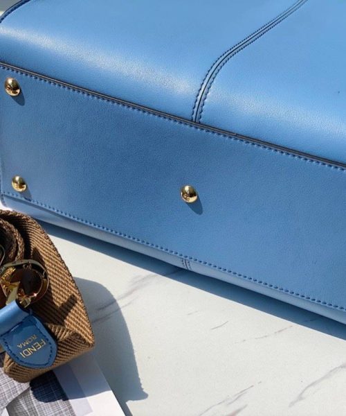 1:1 Replica Fendi Peekaboo X-Lite Tote Medium Blue Bag For Woman 30cm/12in