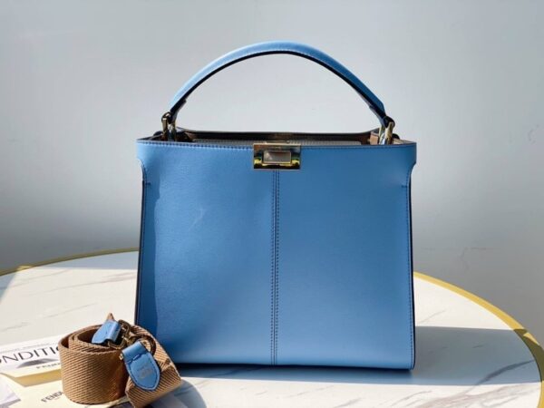 1:1 Replica Fendi Peekaboo X-Lite Tote Medium Blue Bag For Woman 30cm/12in