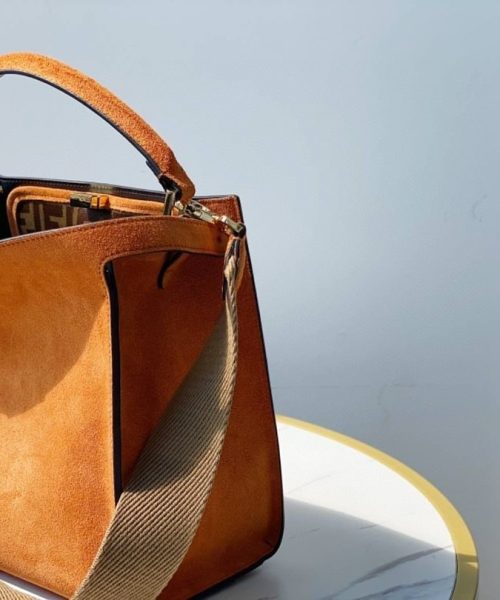 1:1 Replica Fendi Peekaboo X-Lite Tote Medium Brown Bag For Woman 30cm/12in