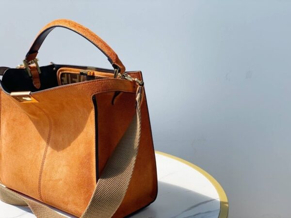 1:1 Replica Fendi Peekaboo X-Lite Tote Medium Brown Bag For Woman 30cm/12in