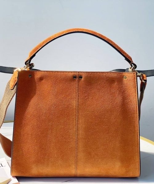 1:1 Replica Fendi Peekaboo X-Lite Tote Medium Brown Bag For Woman 30cm/12in
