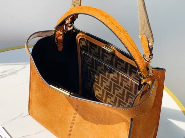 1:1 Replica Fendi Peekaboo X-Lite Tote Medium Brown Bag For Woman 30cm/12in