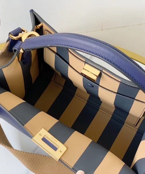 1:1 Replica Fendi Peekaboo X-Lite Tote Medium Dark Blue Bag For Woman 30cm/12in