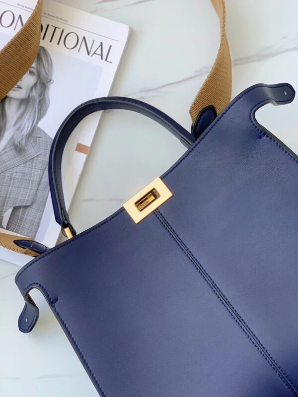 1:1 Replica Fendi Peekaboo X-Lite Tote Medium Dark Blue Bag For Woman 30cm/12in