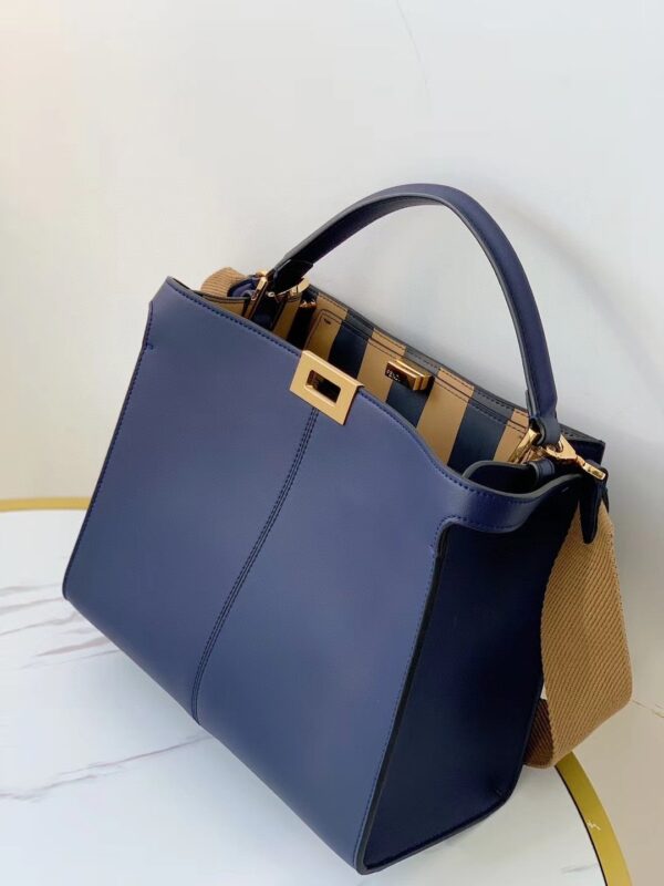 1:1 Replica Fendi Peekaboo X-Lite Tote Medium Dark Blue Bag For Woman 30cm/12in