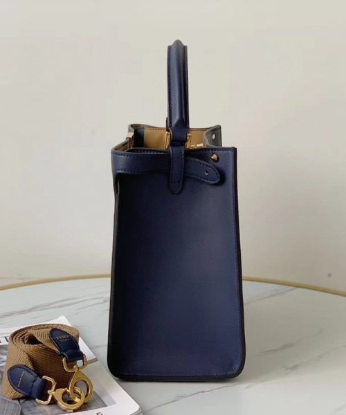 1:1 Replica Fendi Peekaboo X-Lite Tote Medium Dark Blue Bag For Woman 30cm/12in