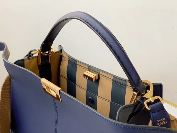 1:1 Replica Fendi Peekaboo X-Lite Tote Medium Dark Blue Bag For Woman 30cm/12in