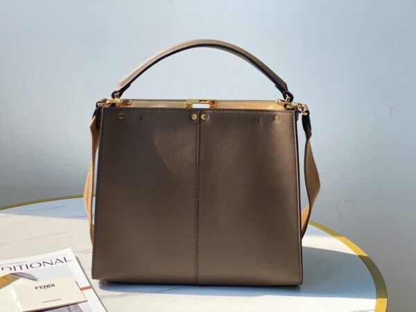 1:1 Replica Fendi Peekaboo X-Lite Tote Medium Light Brown Bag For Woman 30cm/12in