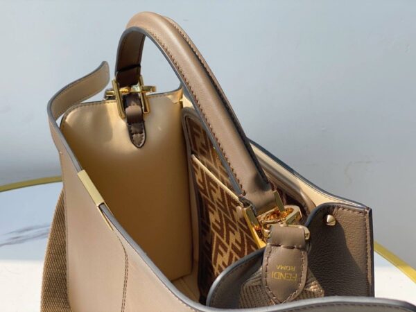1:1 Replica Fendi Peekaboo X-Lite Tote Medium Light Brown Bag For Woman 30cm/12in