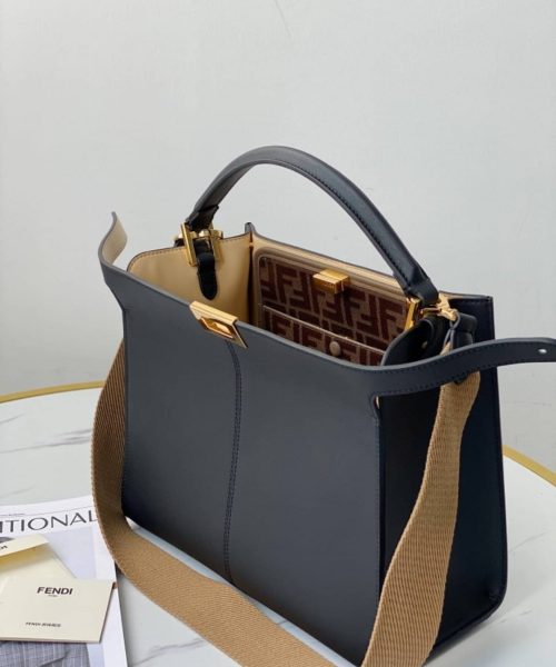 1:1 Replica Fendi Peekaboo X-Lite Tote Medium Navy Blue Bag For Woman 30cm/12in