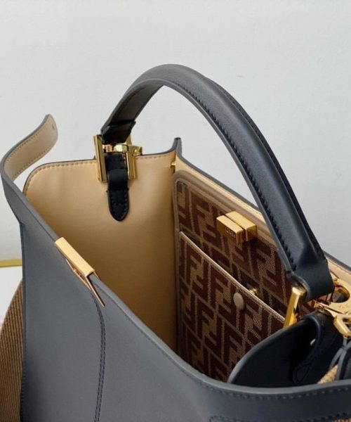 1:1 Replica Fendi Peekaboo X-Lite Tote Medium Navy Blue Bag For Woman 30cm/12in