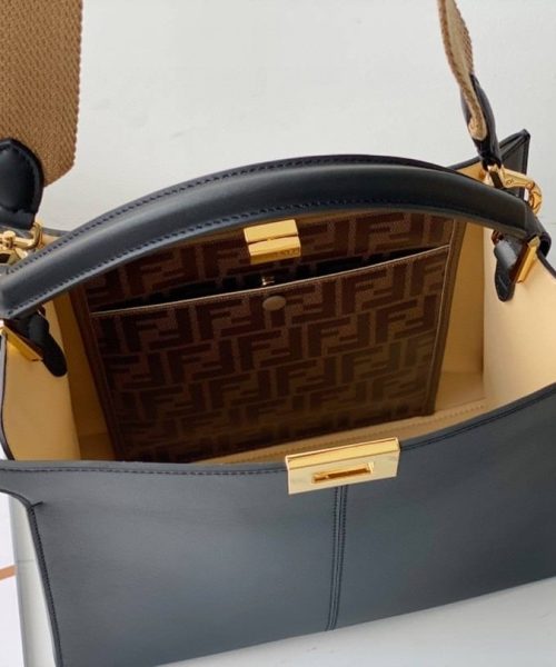 1:1 Replica Fendi Peekaboo X-Lite Tote Medium Navy Blue Bag For Woman 30cm/12in