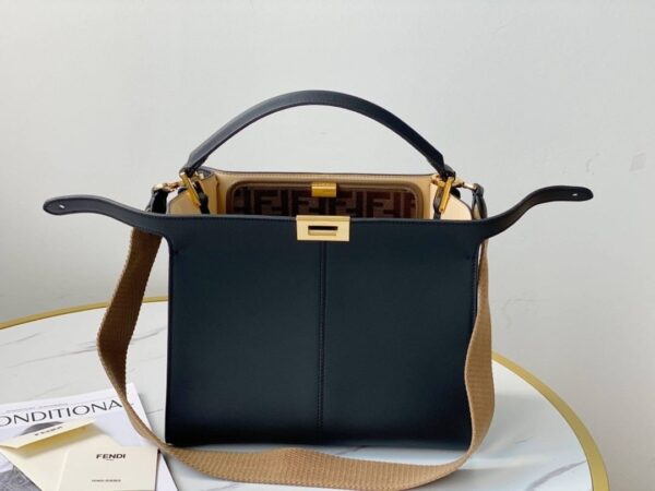 1:1 Replica Fendi Peekaboo X-Lite Tote Medium Navy Blue Bag For Woman 30cm/12in
