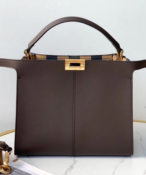 1:1 Replica Fendi Peekaboo X-Lite Tote Medium Purple Bag For Woman 30cm/12in