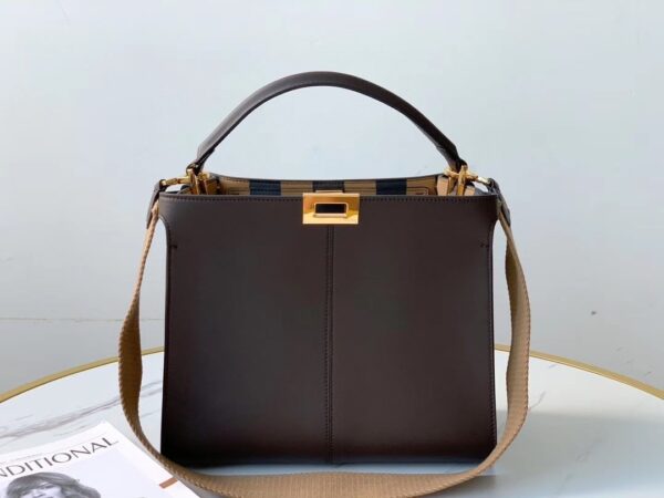 1:1 Replica Fendi Peekaboo X-Lite Tote Medium Purple Bag For Woman 30cm/12in