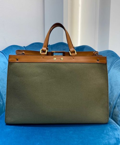 1:1 Replica Fendi Peekaboo x Tote Bag Khaki For Women, Women's Bags 15.7in/40cm FF 8BH374