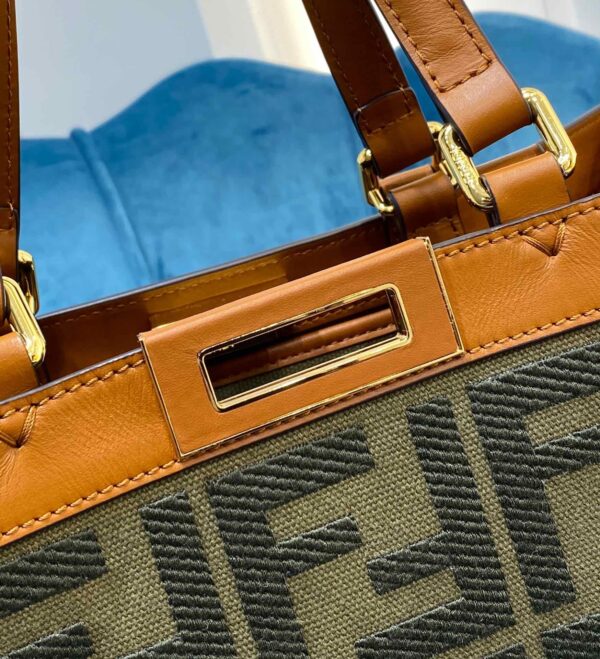 1:1 Replica Fendi Peekaboo x Tote Bag Khaki For Women, Women's Bags 15.7in/40cm FF 8BH374