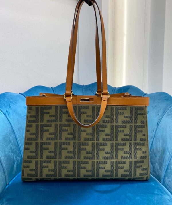 1:1 Replica Fendi Peekaboo x Tote Bag Khaki For Women, Women's Bags 15.7in/40cm FF 8BH374
