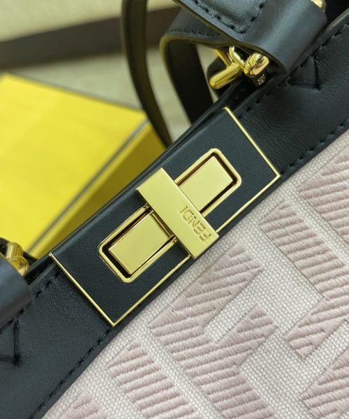 1:1 Replica Fendi Peekaboo X-tote Bag Pink Canvas For Women, Women's Handbags, Shoulder Bags 16.1in/41cm FF 8BH374