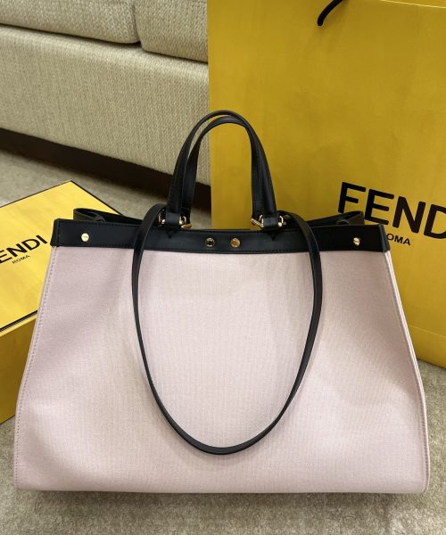 1:1 Replica Fendi Peekaboo X-tote Bag Pink Canvas For Women, Women's Handbags, Shoulder Bags 16.1in/41cm FF 8BH374