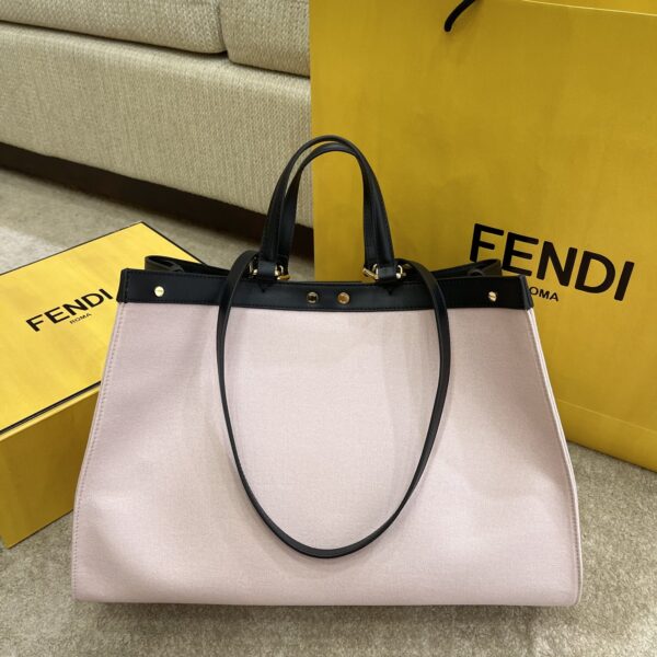 1:1 Replica Fendi Peekaboo X-tote Bag Pink Canvas For Women, Women's Handbags, Shoulder Bags 16.1in/41cm FF 8BH374