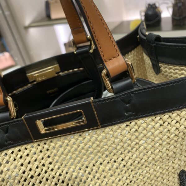1:1 Replica Fendi Peekaboo X-tote Medium Woven Straw Tote Bag For Women, Women's Handbags 16.1in/41cm FF