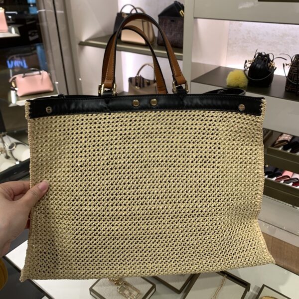 1:1 Replica Fendi Peekaboo X-tote Medium Woven Straw Tote Bag For Women, Women's Handbags 16.1in/41cm FF