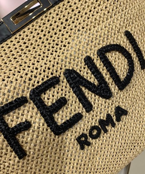 1:1 Replica Fendi Peekaboo X-tote Medium Woven Straw Tote Bag For Women, Women's Handbags 16.1in/41cm FF