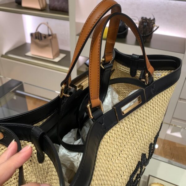 1:1 Replica Fendi Peekaboo X-tote Medium Woven Straw Tote Bag For Women, Women's Handbags 16.1in/41cm FF