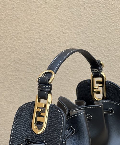 1:1 Replica Fendi Pomodorino Black Mini Bag For Woman 17cm/6.5in