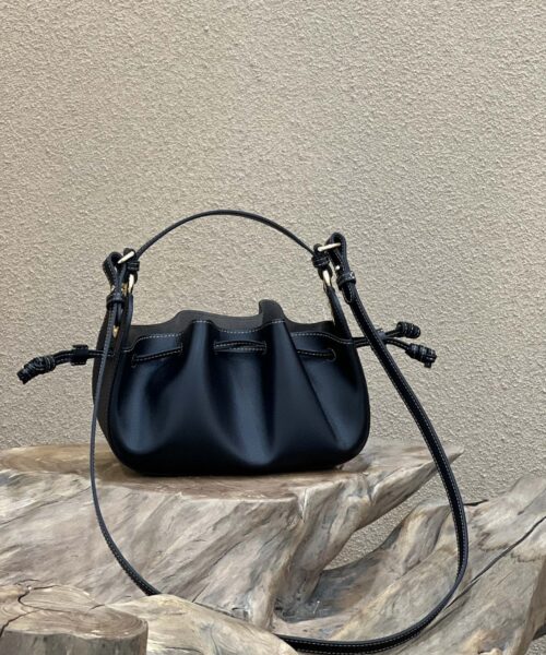 1:1 Replica Fendi Pomodorino Black Mini Bag For Woman 17cm/6.5in
