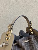 1:1 Replica Fendi Pomodorino Brown FF Fabric Mini Bag For Woman 17cm/6.5in 8BS059AHWVF1GE3