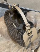 1:1 Replica Fendi Pomodorino Brown FF Fabric Mini Bag For Woman 17cm/6.5in 8BS059AHWVF1GE3