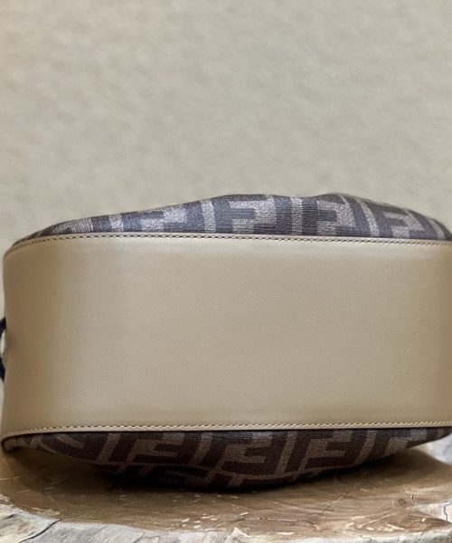 1:1 Replica Fendi Pomodorino Brown FF Fabric Mini Bag For Woman 17cm/6.5in 8BS059AHWVF1GE3