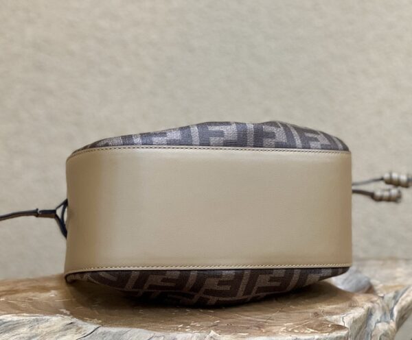 1:1 Replica Fendi Pomodorino Brown FF Fabric Mini Bag For Woman 17cm/6.5in 8BS059AHWVF1GE3