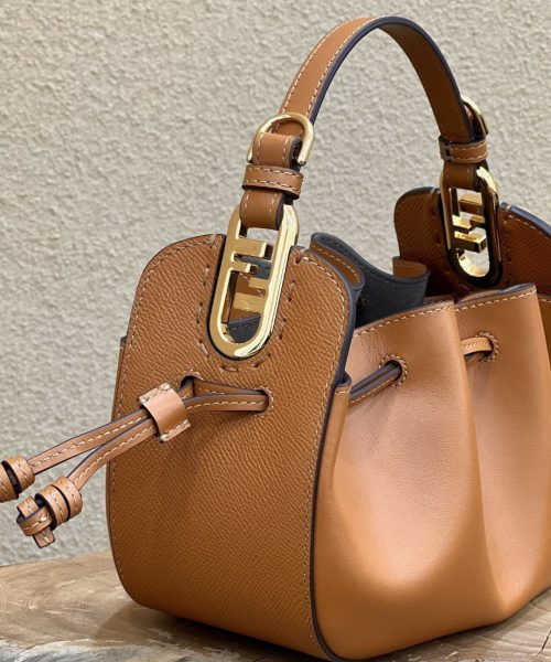 1:1 Replica Fendi Pomodorino Brown Mini Bag For Woman 17cm/6.5in