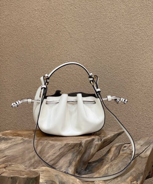 1:1 Replica Fendi Pomodorino White Mini Bag For Woman 17cm/6.5in 8BS059AHWUF0VWM