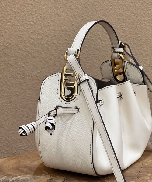 1:1 Replica Fendi Pomodorino White Mini Bag For Woman 17cm/6.5in 8BS059AHWUF0VWM