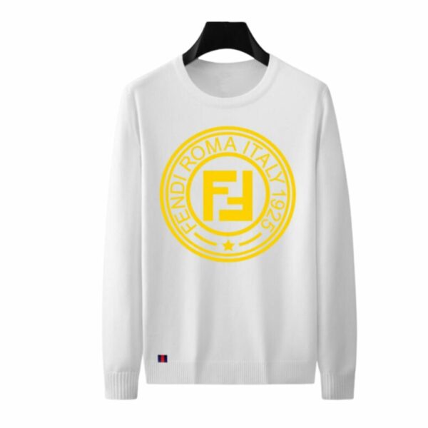 Fendi Roma 1925 Logo Sweatshirt White For Men