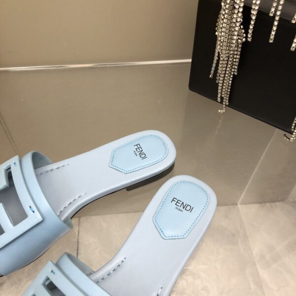 Fendi Signature Light Blue Slides For Women 8R8136AE7TF18TF