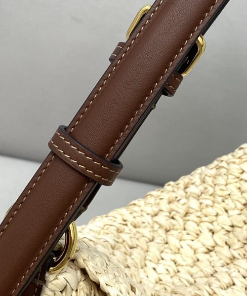 1:1 Replica Fendi Small Croissant Hobo Bag Raffia For Women, Women's Handbags, Shoulder Bags 11.4in/29cm FF 8BR790AFGJF1E1B