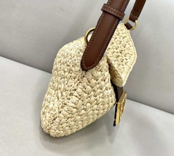 1:1 Replica Fendi Small Croissant Hobo Bag Raffia For Women, Women's Handbags, Shoulder Bags 11.4in/29cm FF 8BR790AFGJF1E1B