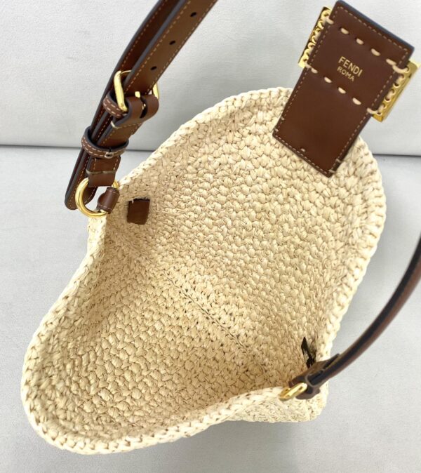 1:1 Replica Fendi Small Croissant Hobo Bag Raffia For Women, Women's Handbags, Shoulder Bags 11.4in/29cm FF 8BR790AFGJF1E1B