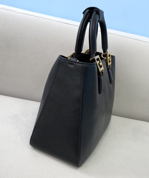 1:1 Replica Fendi Small FF Tote Shoulder Black Bag For Woman 30cm/12in