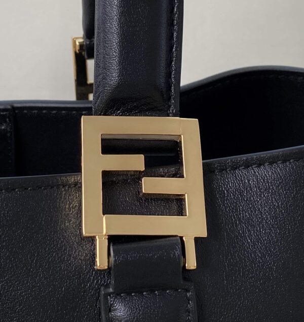 1:1 Replica Fendi Small FF Tote Shoulder Black Bag For Woman 30cm/12in