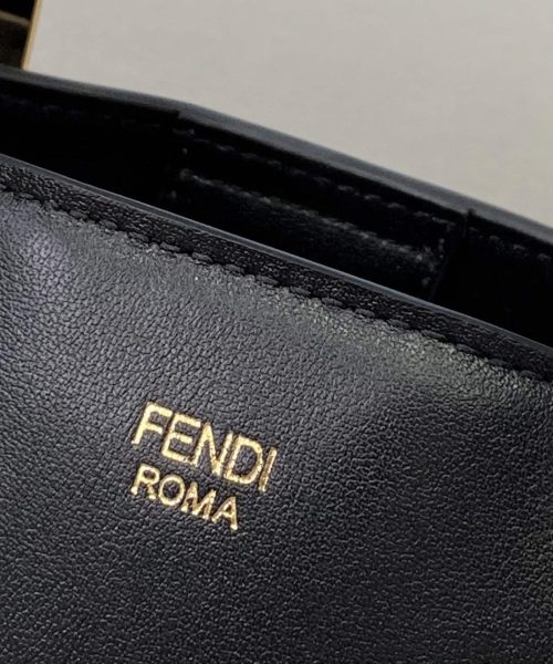 1:1 Replica Fendi Small FF Tote Shoulder Black Bag For Woman 30cm/12in