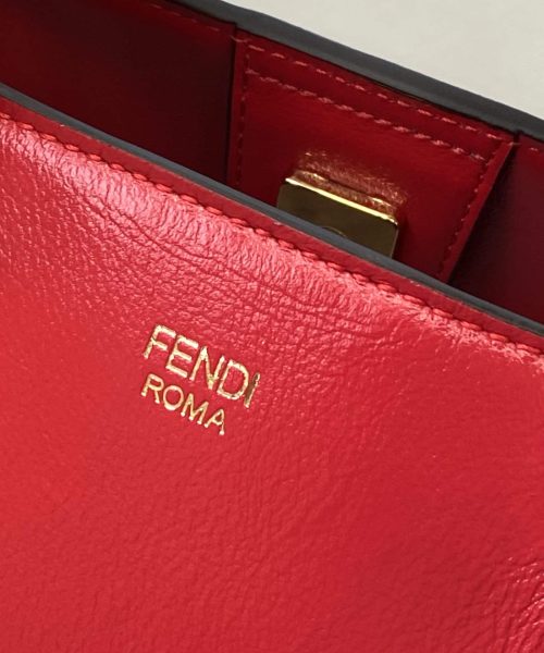 1:1 Replica Fendi Small FF Tote Shoulder Red Bag For Woman 30cm/12in