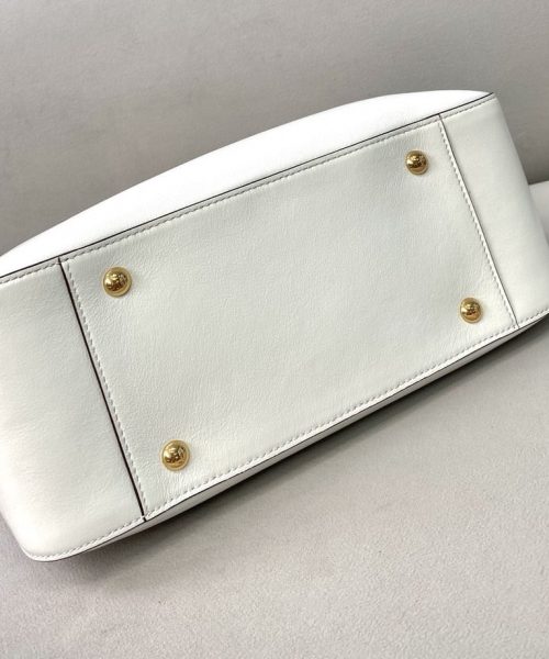 1:1 Replica Fendi Small FF Tote Shoulder White Bag For Woman 30cm/12in